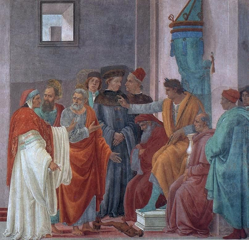  Filippino Lippi Disputation with Simon Magus and Crucifixion of Peter (detail) - Canvas Print