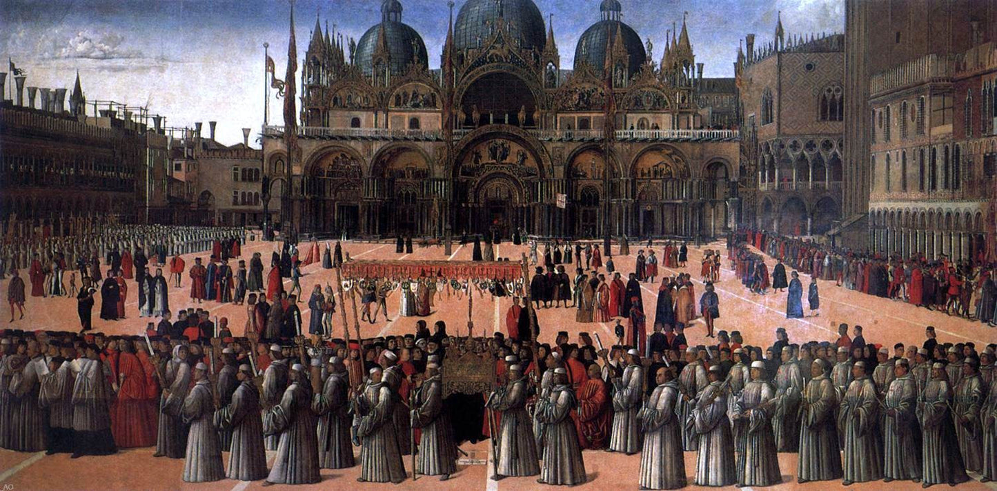  Gentile Bellini Procession in Piazza S. Marco - Canvas Print