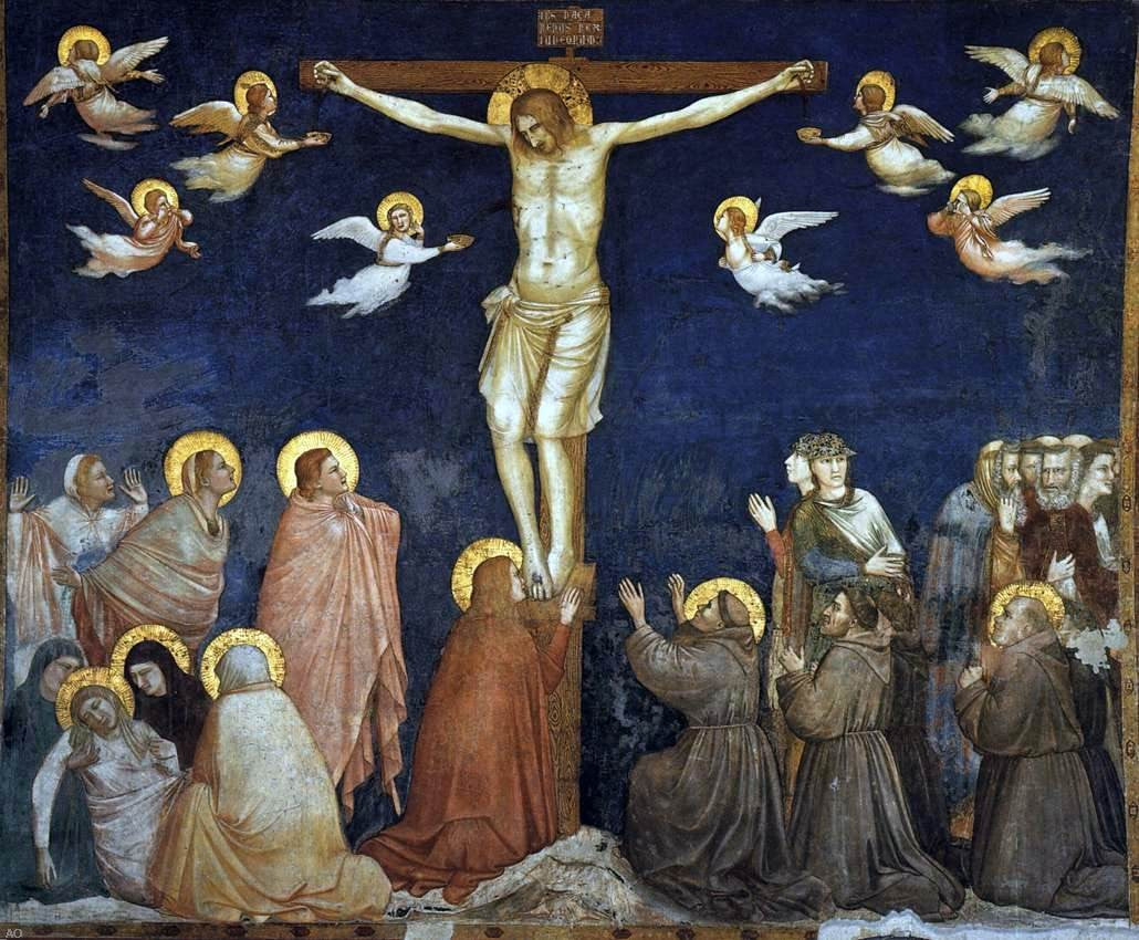  Giotto Di Bondone Crucifixion (North transept, Lower Church, San Francesco, Assisi) - Canvas Print