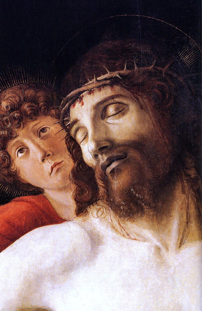  Giovanni Bellini The Dead Christ Supported by Two Angels [detail] - Canvas Print