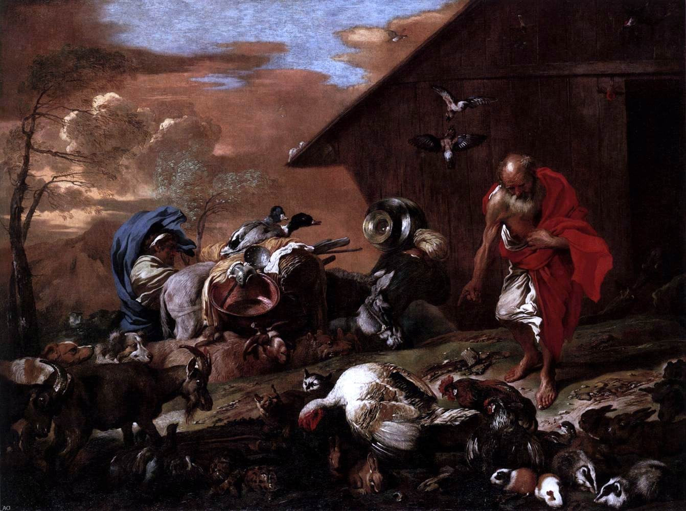  Giovanni Benedetto Castiglione In Front of Noah's Ark - Canvas Print