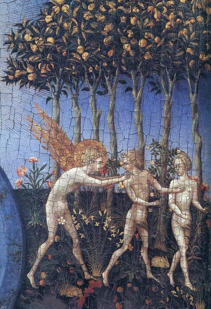  Giovanni Di Paolo The Creation and the Expulsion from the Paradise (detail) - Canvas Print