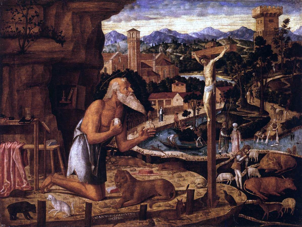  Giovanni Mansueti St Jerome in the Desert - Canvas Print