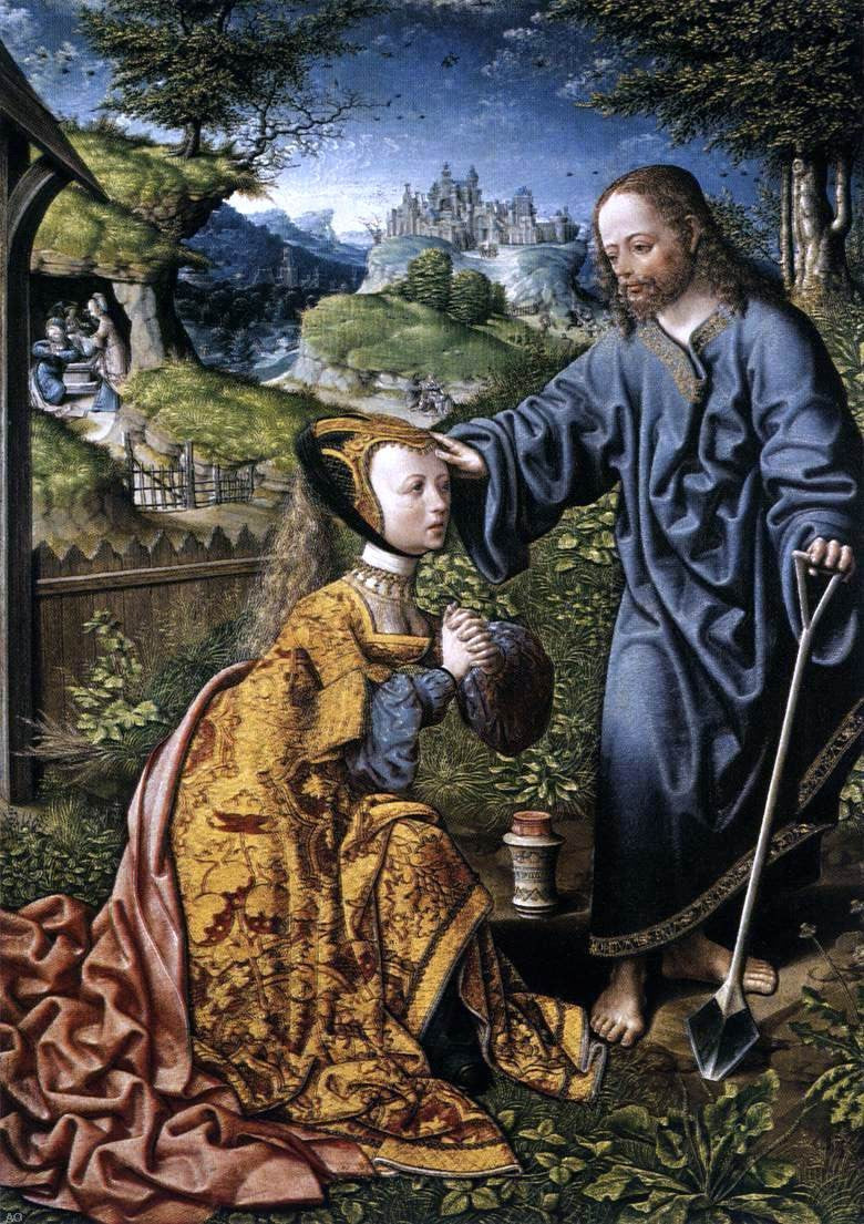  Jacob Cornelisz Van Oostsanen Christ Appearing to Mary Magdalen as a Gardener - Canvas Print