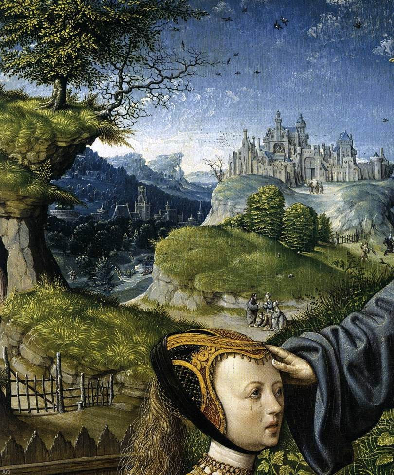  Jacob Cornelisz Van Oostsanen Christ Appearing to Mary Magdalen as a Gardener (detail) - Canvas Print