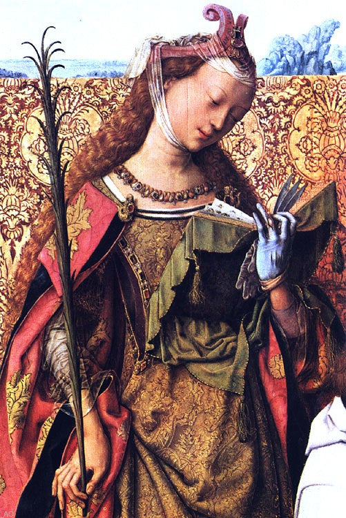  Master Bartholomew Altar St Agnes, St Bartholomew and St Cecilia (detail) - Canvas Print