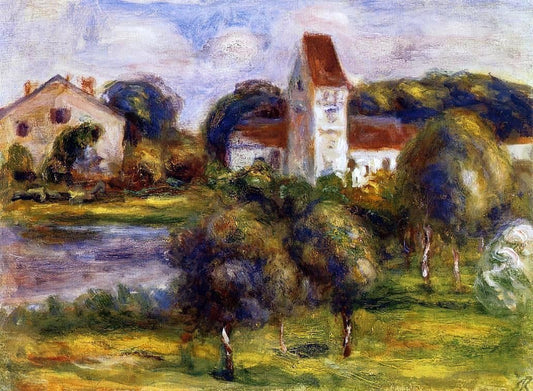  Pierre Auguste Renoir Breton Landscape - Church and Orchard - Canvas Print