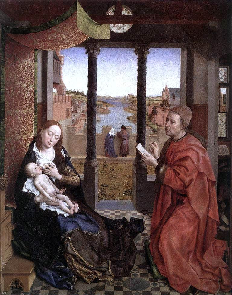  Rogier Van der Weyden St Luke Drawing a Portrait of the Madonna - Canvas Print