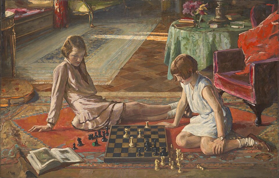 John Lavery The Chess Players - Canvas Print