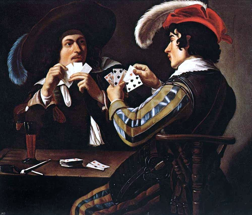  Theodoor Rombouts The Card Players - Canvas Print