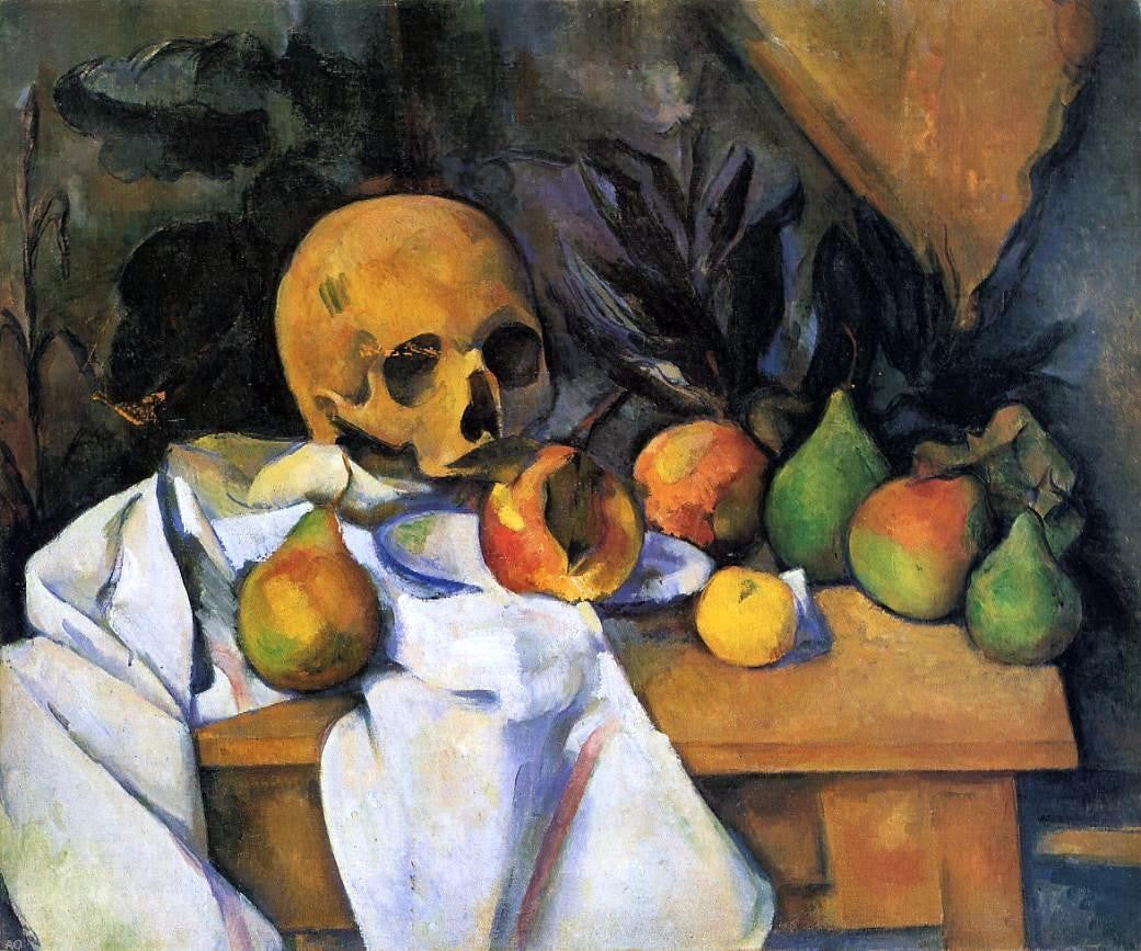  Paul Cezanne Still Life with Skull - Canvas Print