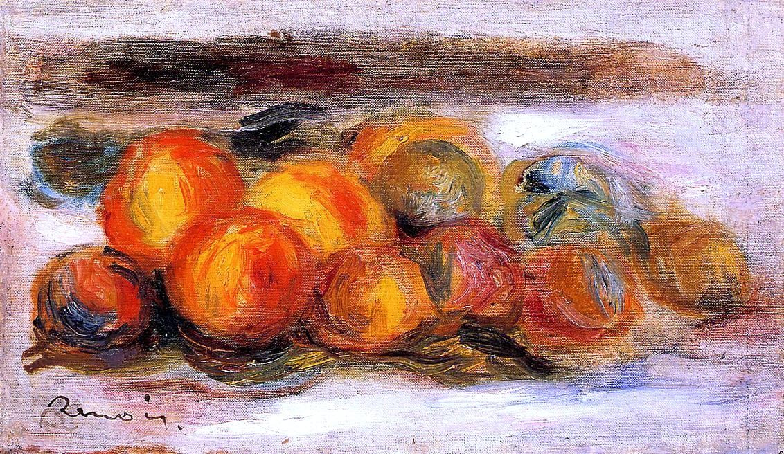  Pierre Auguste Renoir Still Life with Peaches - Canvas Print