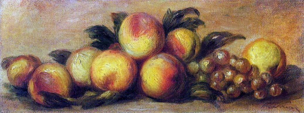  Pierre Auguste Renoir Still Life with Peaches and Grapes - Canvas Print