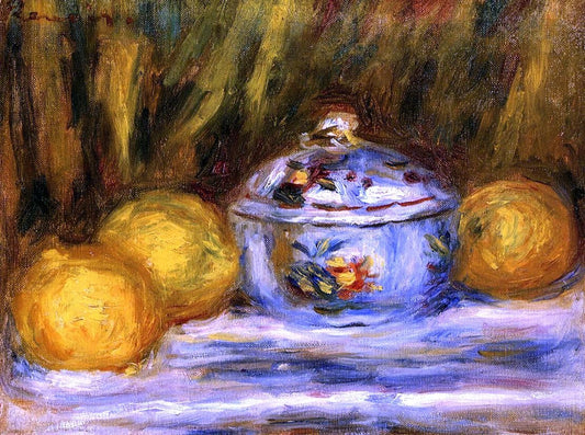  Pierre Auguste Renoir Sugar Bowl and Lemons - Canvas Print