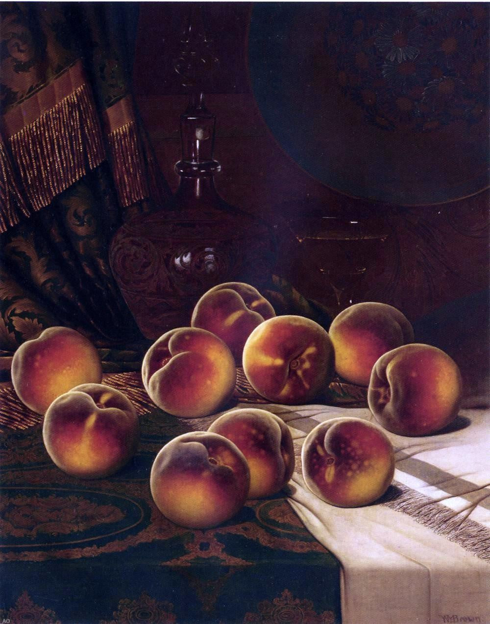  William Mason Brown Still Life with Peaches - Canvas Print