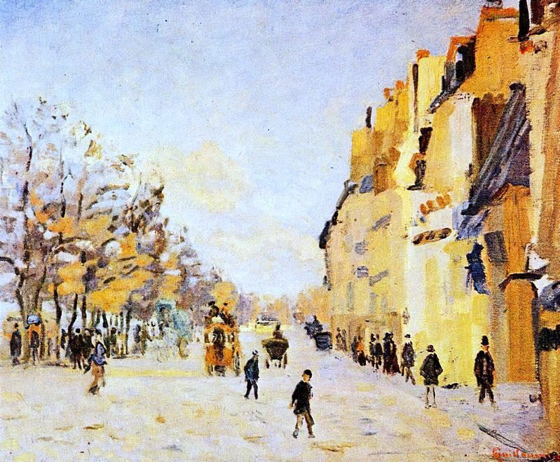  Armand Guillaumin Quai de Bercy - Snow Effect (also known as Paris, quai de Bercy, effet de neige) - Canvas Print