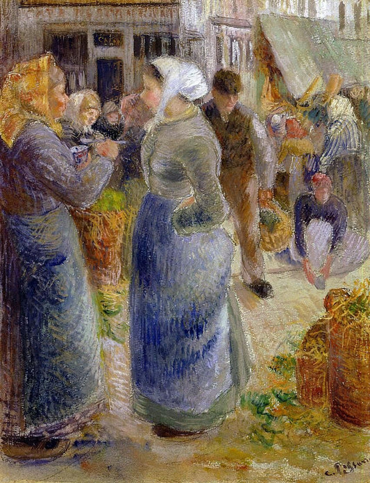  Camille Pissarro The Market - Canvas Print