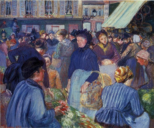  Camille Pissarro The Market at Gisors - Canvas Print