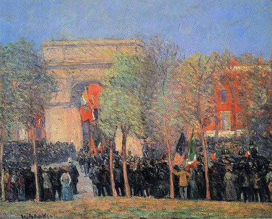 William James Glackens Italo-American Celebration, Washington Square - Canvas Print