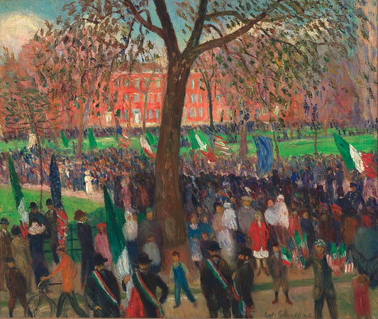 William James Glackens Parade, Washington Square - Canvas Print
