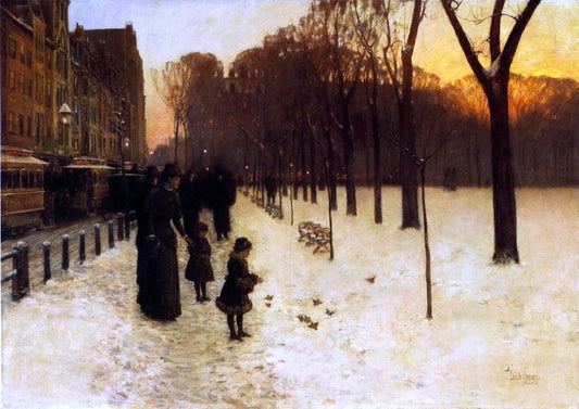  Frederick Childe Hassam Boston Common at Twilight - Canvas Print