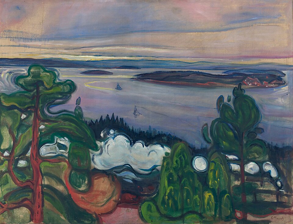 Edvard Munch Train Smoke - Canvas Print