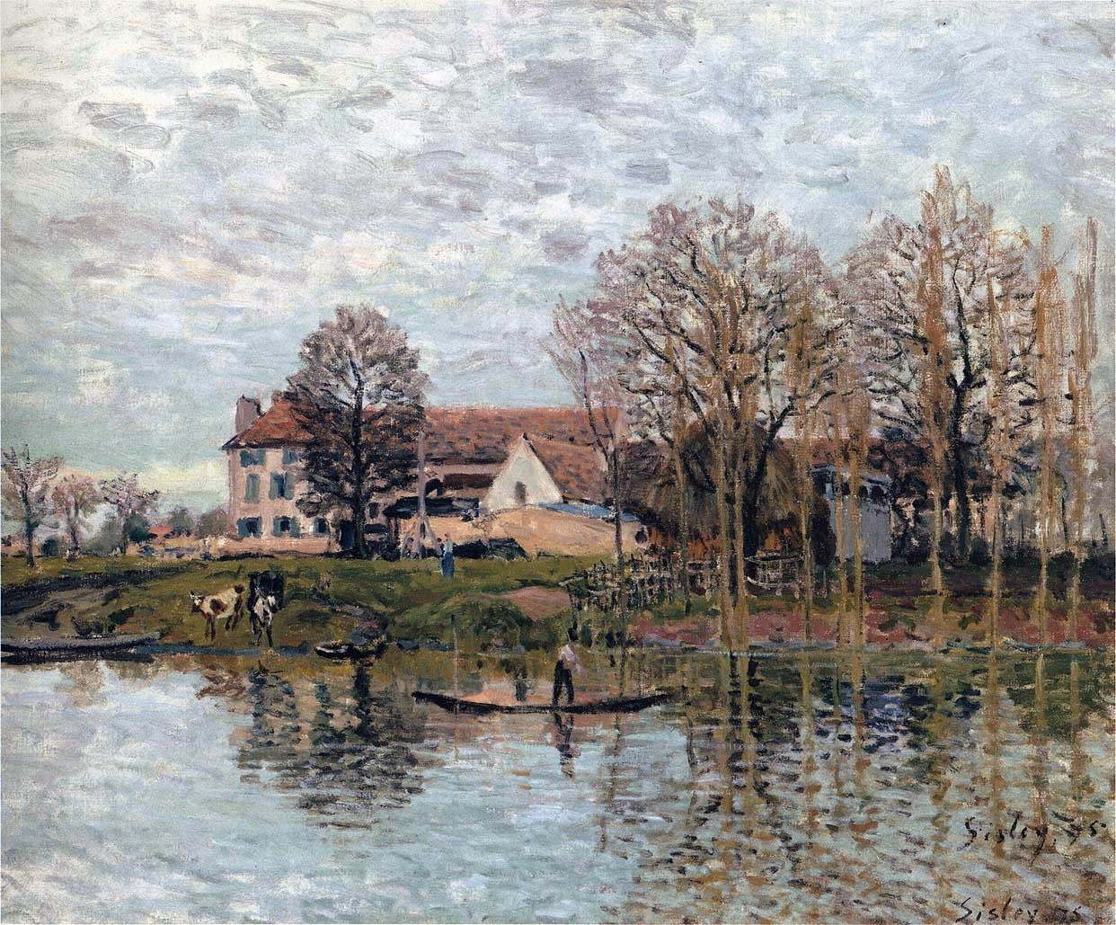  Alfred Sisley Banks of the Seine at Port-Marly - Canvas Print