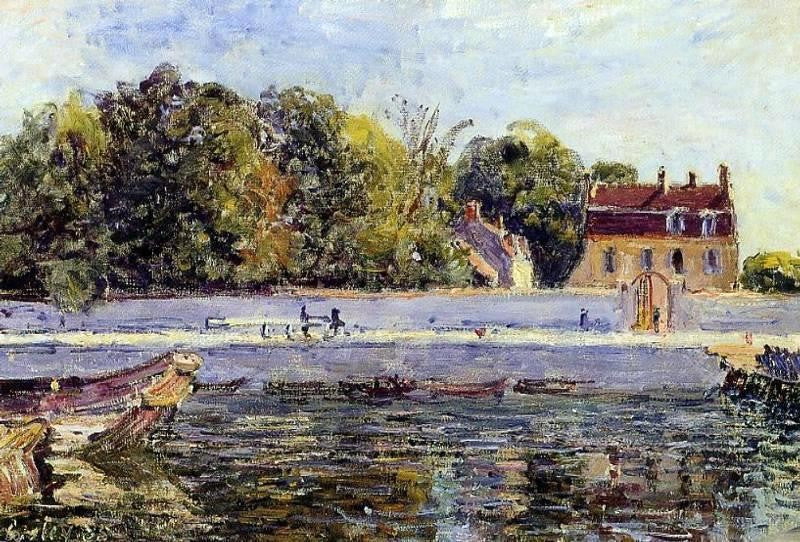  Alfred Sisley Saint-Mammes - House on the Canal du Loing - Canvas Print