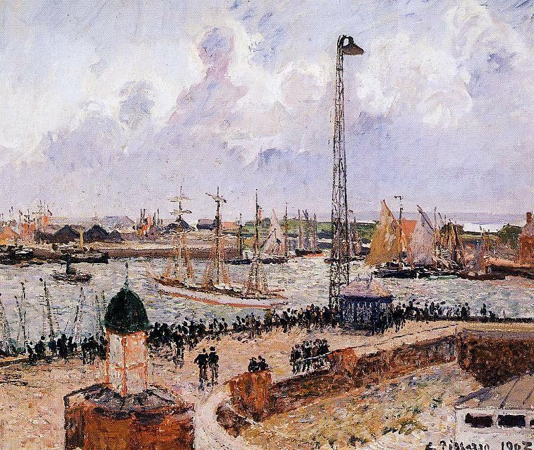  Camille Pissarro The Inner Harbor, Le Havre - Canvas Print