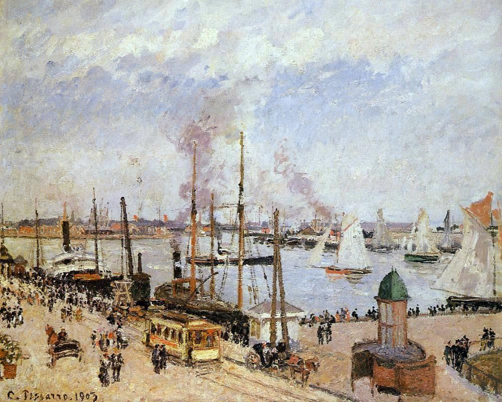  Camille Pissarro The Port of Le Havre - High Tide - Canvas Print