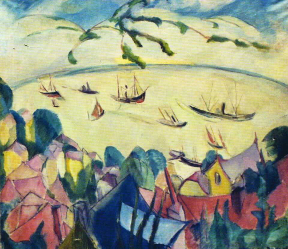 Alma del Banco View of the Elbe from the Süllberg Terrace in Blankenese - Canvas Print