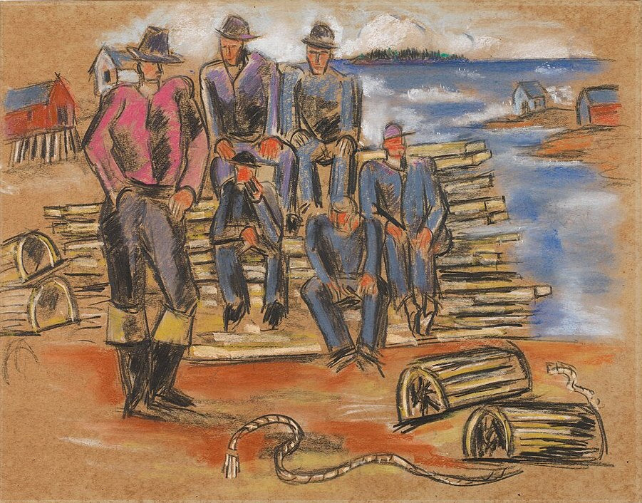Marsden Hartley Study for "Lobster Fishermen" - Canvas Print