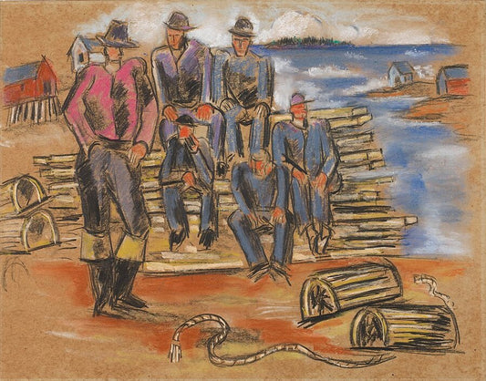 Marsden Hartley Study for "Lobster Fishermen" - Canvas Print