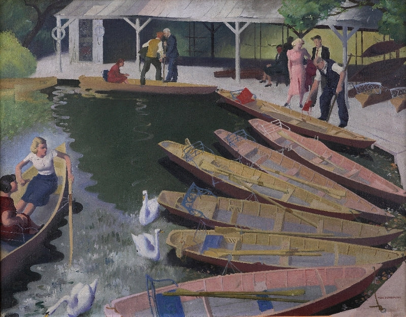 Percy Shakespeare The Boat Shed - Canvas Print