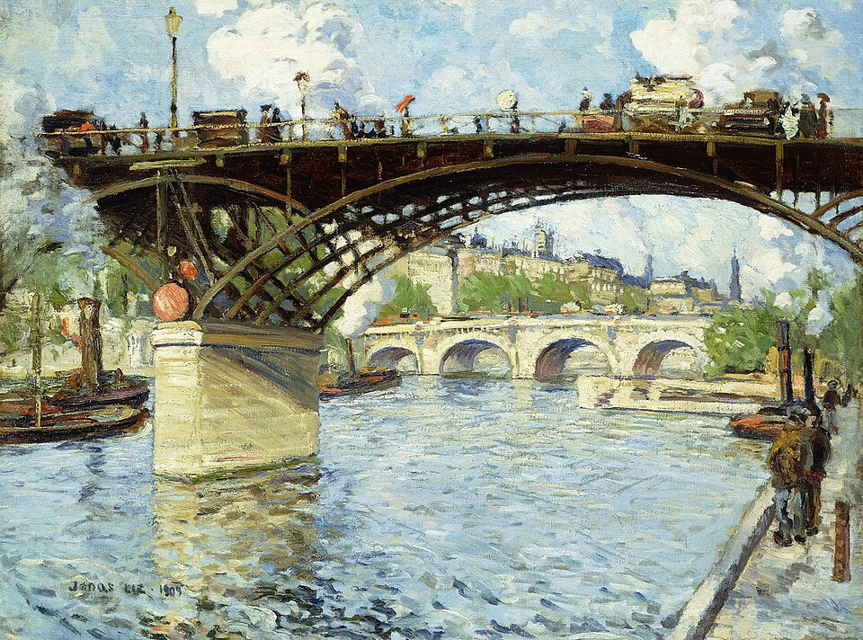 Jonas Lie View of the Seine - Canvas Print