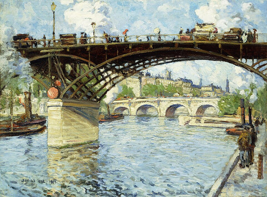 Jonas Lie View of the Seine - Canvas Print