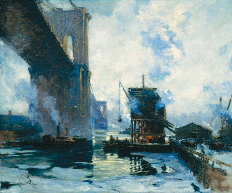 Jonas Lie Morning On The River - Canvas Print
