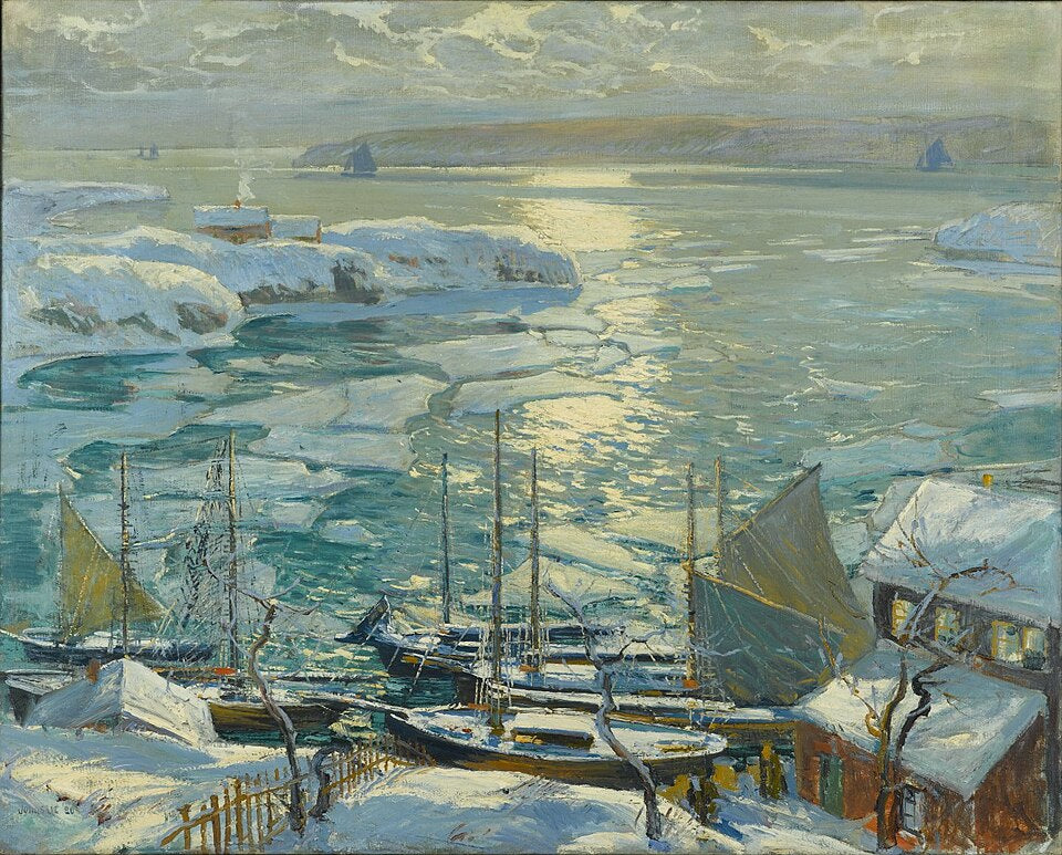 Jonas Lie The Old Ships Draw to Home Again - Canvas Print
