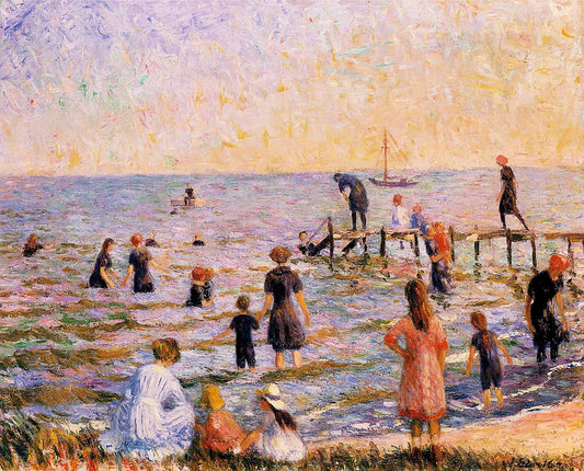 William James Glackens Bathing at Bellport - Canvas Print