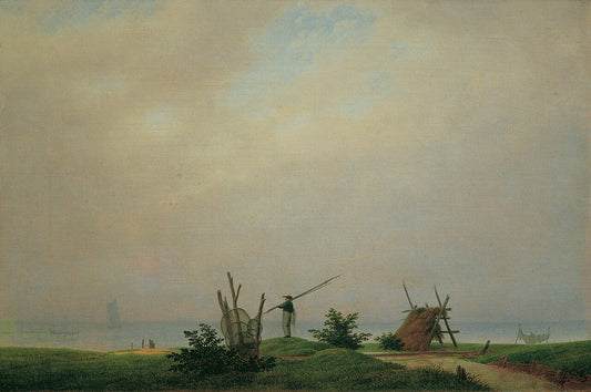 Caspar David Friedrich Seashore with Fisherman? - Canvas Print