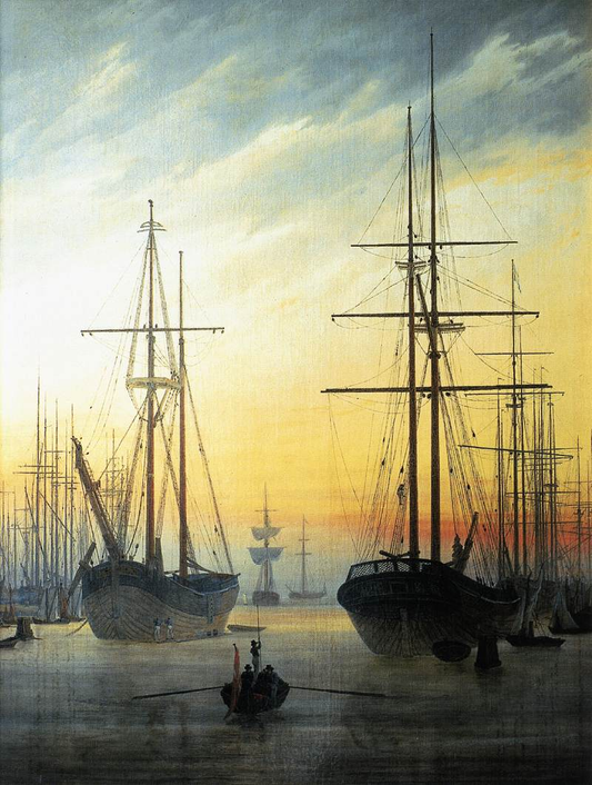 Caspar David Friedrich View of a Harbour - Canvas Print
