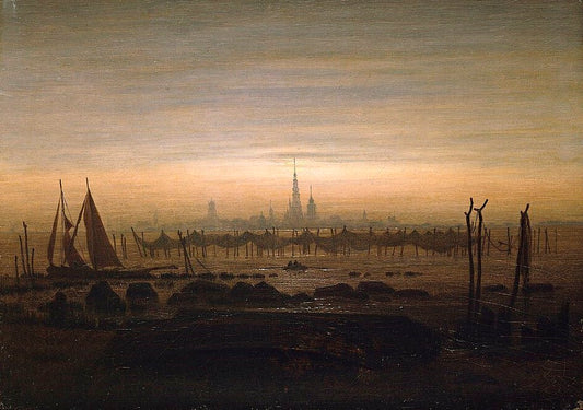 Caspar David Friedrich Greifswald in Moonlight - Canvas Print