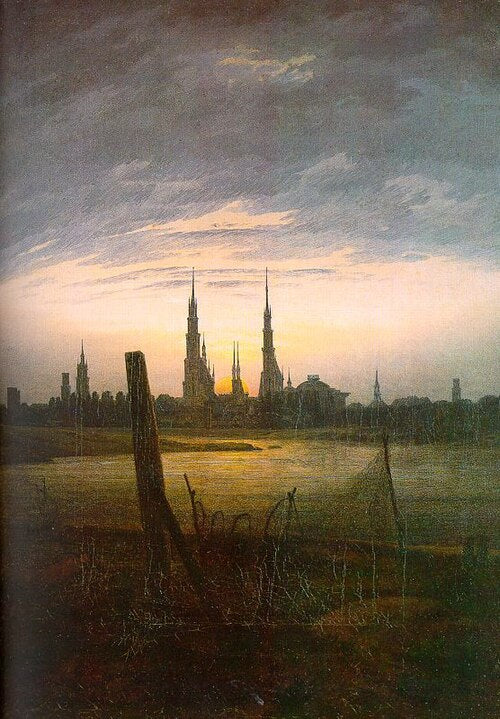 Caspar David Friedrich City at Moonrise - Canvas Print