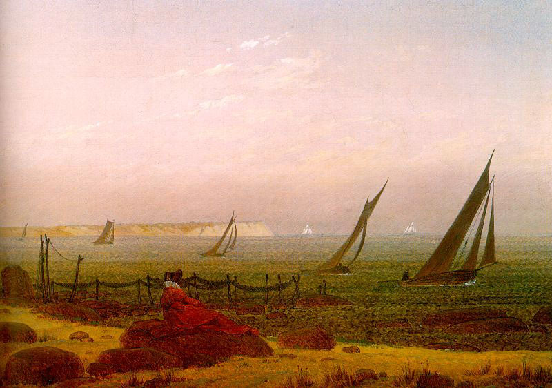 Caspar David Friedrich Woman on the Beach of Rügen - Canvas Print
