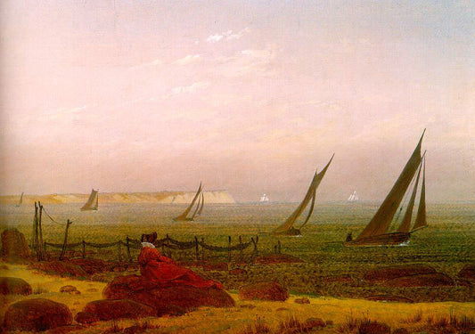 Caspar David Friedrich Woman on the Beach of Rügen - Canvas Print
