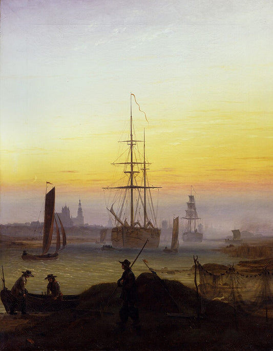 Caspar David Friedrich The Port of Greifswald - Canvas Print