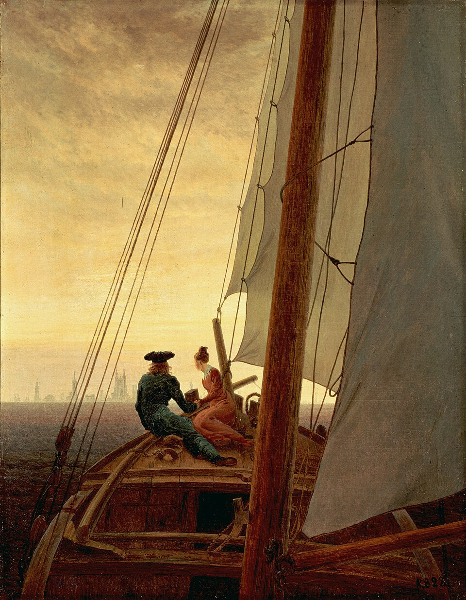 Caspar David Friedrich On the Sailing Boat - Canvas Print