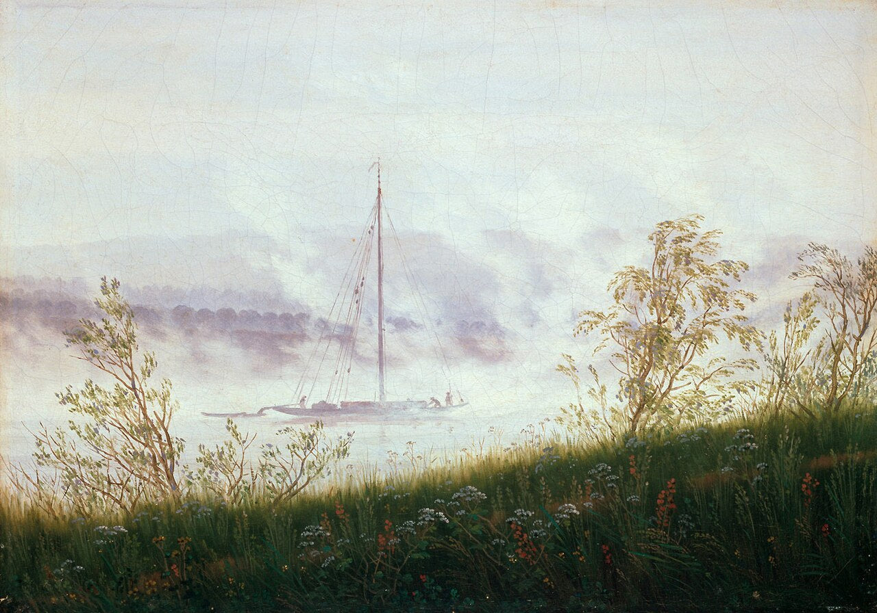 Caspar David Friedrich  River Bank in Fog - Canvas Print