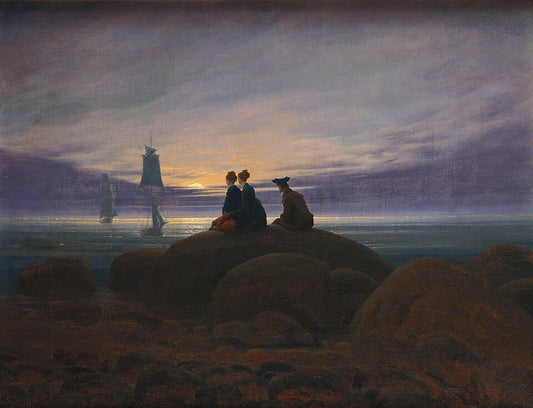 Caspar David Friedrich Moonrise Over the Sea - Canvas Print