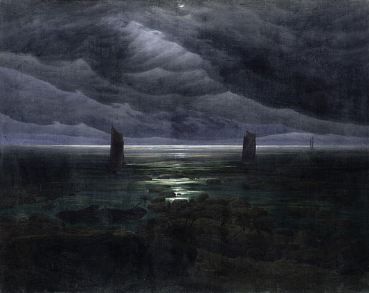 Caspar David Friedrich Sea Shore in Moonlight - Canvas Print